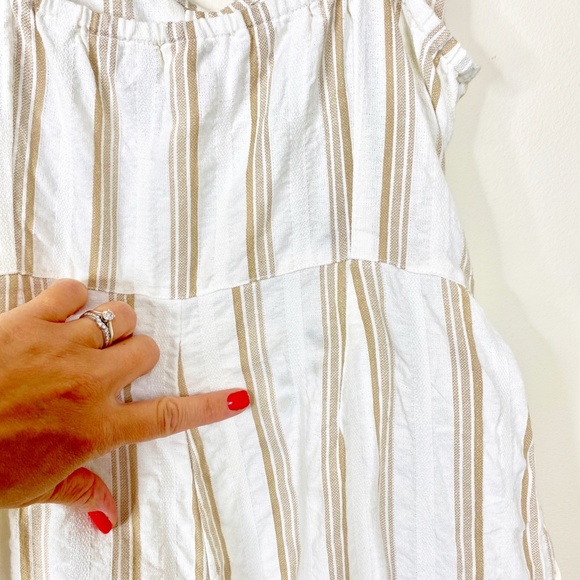 Roxy Wheel & Palms Wide Leg Jumpsuit Cream Stripe - Picture 12 of 14